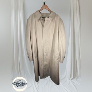 Mens long Coat size 48 XL Khaki Trench Coat